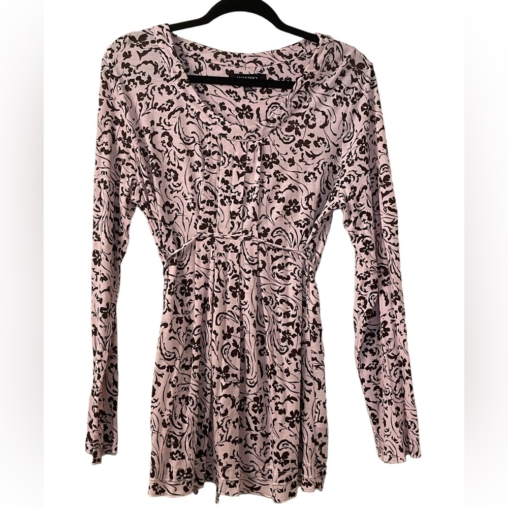 Ellen Tracy woman’s pink/brown long‎ sleeve top, size medium